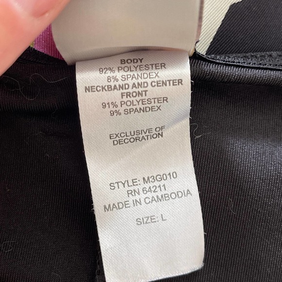 In Bloom Black Stretch and Velvet V Neck‎ Chemise Size Large Pre-Owned - Picture 5 of 7